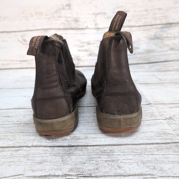 Blundstone Brown Leather Slip On Chelsea Boots Size AU 7.5 - Picture 5 of 14